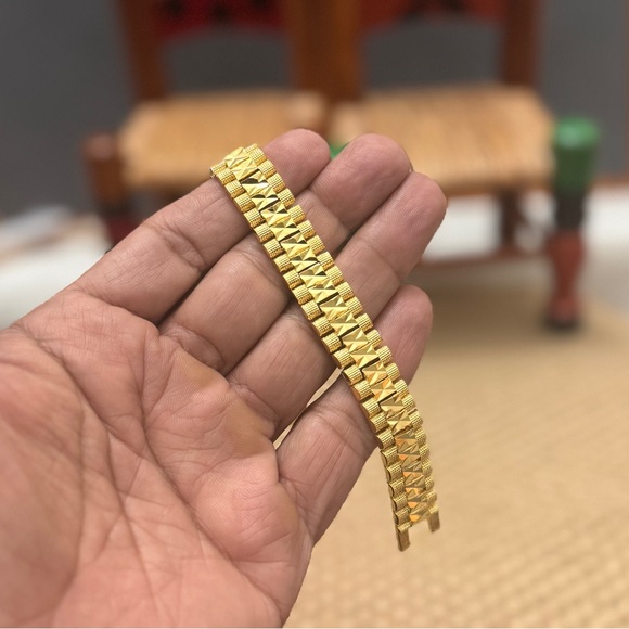 Men’s Bracelet, 24k Duabi Gold Plated Bracelet, Men’s Gold Bracelet Gift for him - Picture 5 of 7